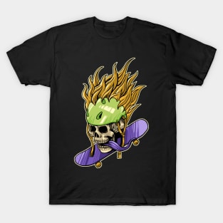 fire skull skate T-Shirt